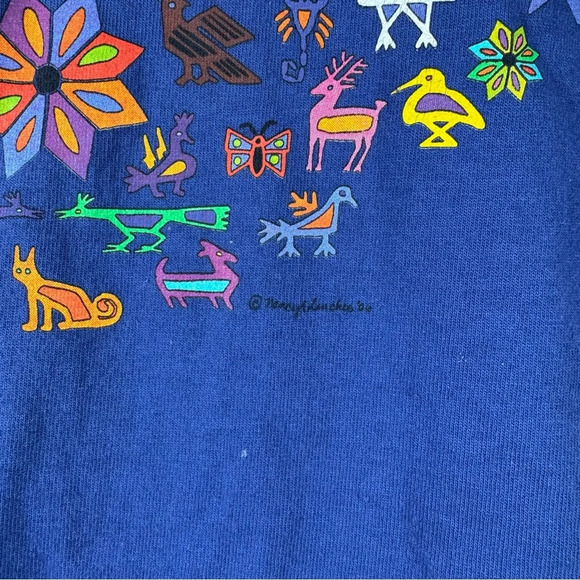 Sabaku Woman’s Long Sleeve Tee Animal Print Blue Medium - Picture 4 of 6